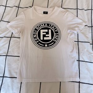 Fendi White Graphic Tee for Men